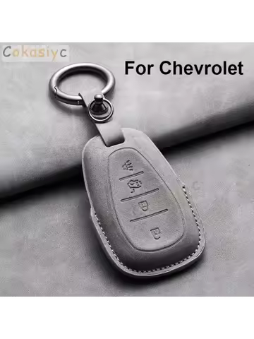 Leather Car Key Case Cover Protective Shell for Chevrolet Chevy Malibu Camaro Cruze Traverse Spark Equinox Sonic Volt Keychain