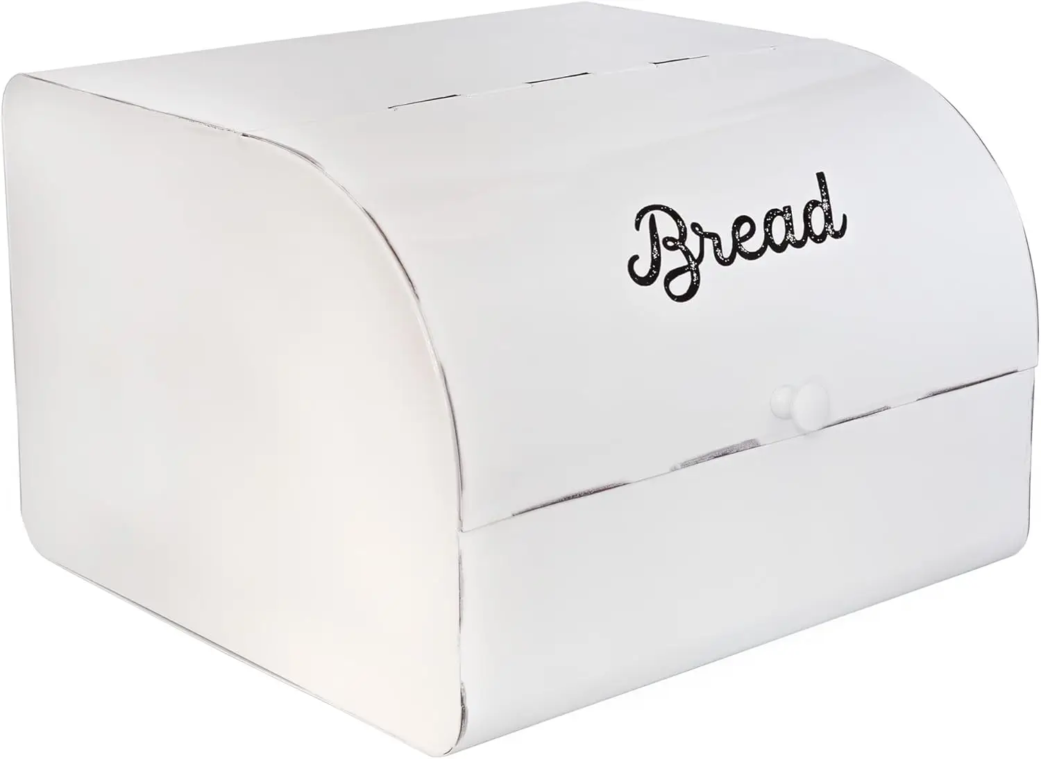 

Винтажная большая белая хлебница в стиле фермерского дома, эмалированная, семейного размера, для хранения на столешнице