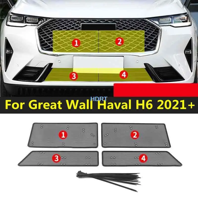 For Great Wall Haval H6 3th 2021+ Stainless Steel Car Insect Screening Mesh Front Grille Insert Net Style Protection Accessories