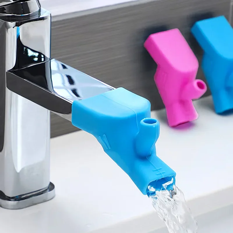 Highly Elastic Silicone Faucet Extender Bathroom Sink Fixture Children\'s Hand Washing Accessories Water Tap Nozzle Kitchen Home