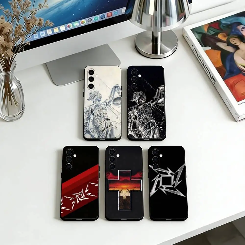 Logo Music M-Metallica Album Phone Case For Samsung Galaxy A73,A72,A71,A70,A53,A52,A51,Soft Black Cover