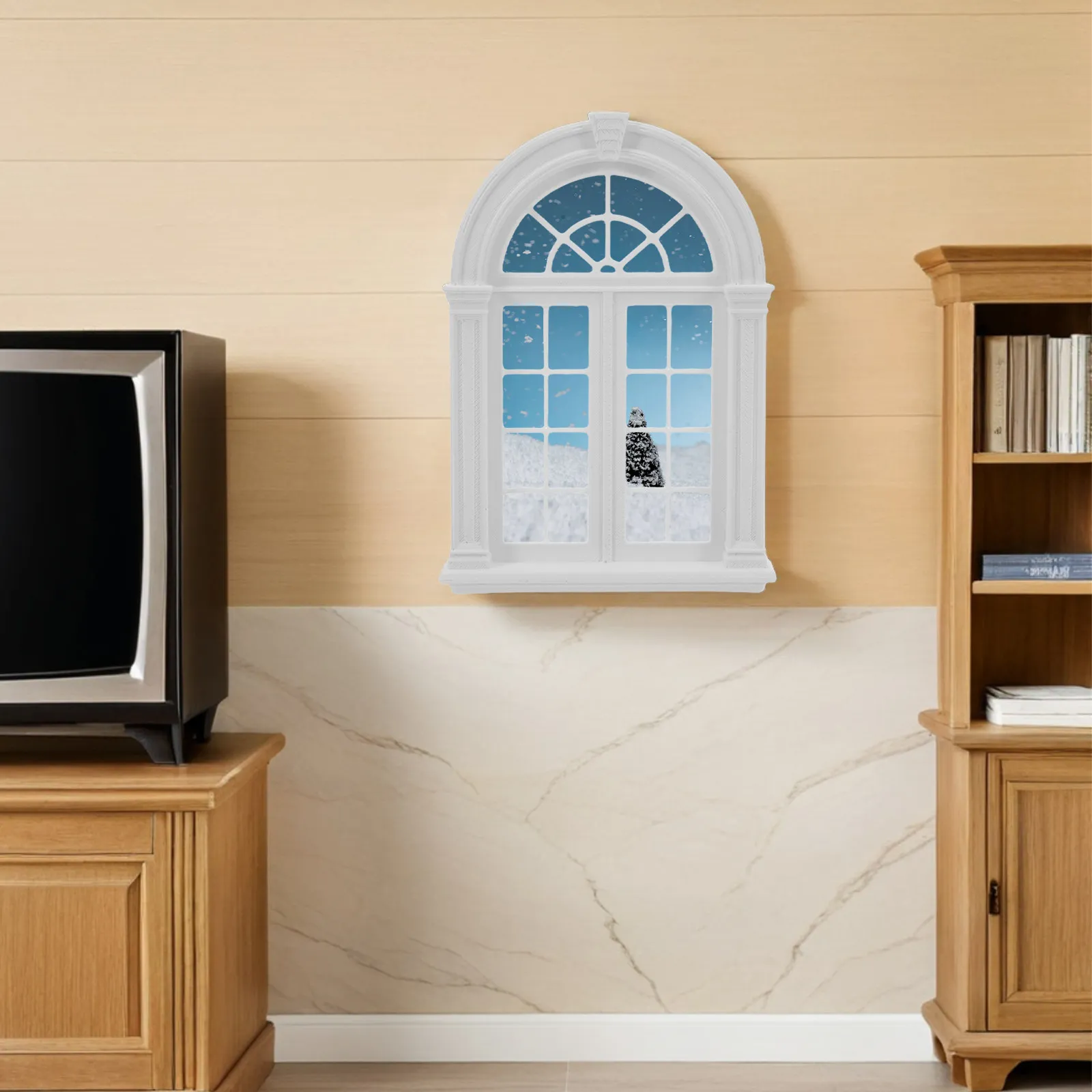 

Arched Gothic Miniature Window Frame with Grid Panes for Dollhouse Renovation Parts Diorama Window Display Fairy House Windows