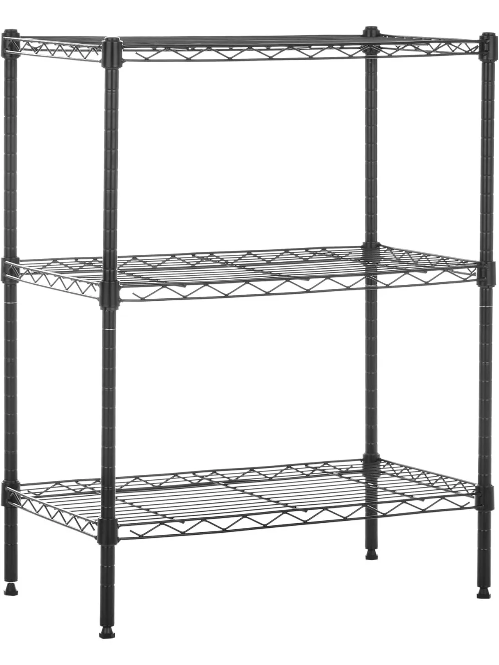 

Органайзер для хранения стальной проволочной полки с 3 полками, длина 23,2 дюйма x 13,4 дюйма Ш x 30 дюймов В, черный