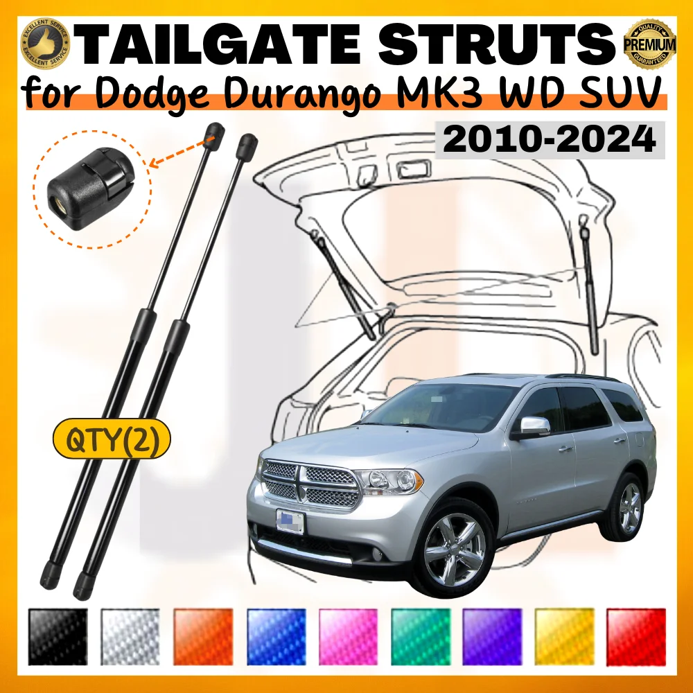 Qty(2) Rozpórki bagażnika do Dodge Durango MK3 WD SUV 2010-2024 z podnośnikiem tylnej klapy bagażnika Amortyzatory wstrząsów