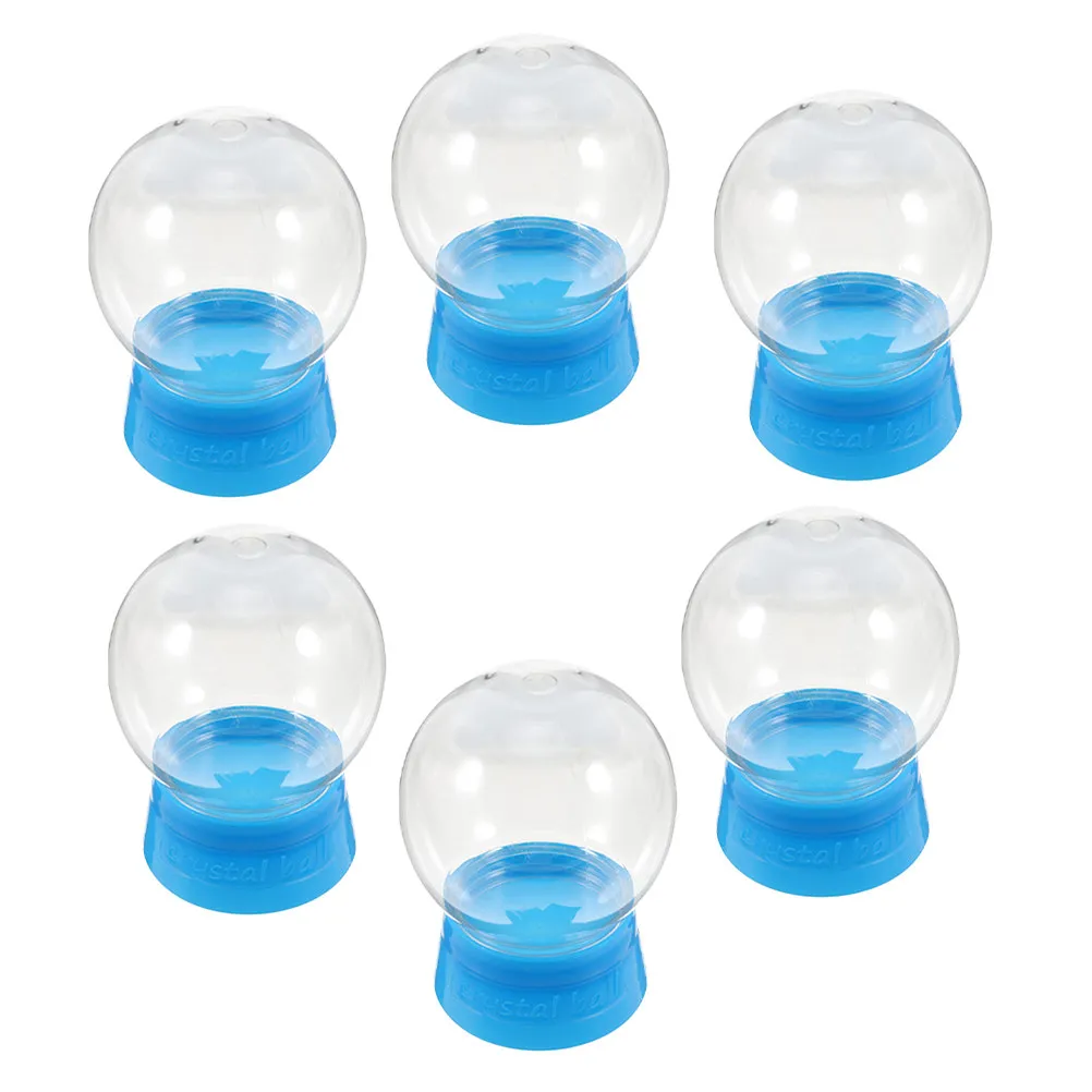 6 Pcs Clear Water Globe Fillable Plastic Diy Snow Empty Christmas Home Decoration