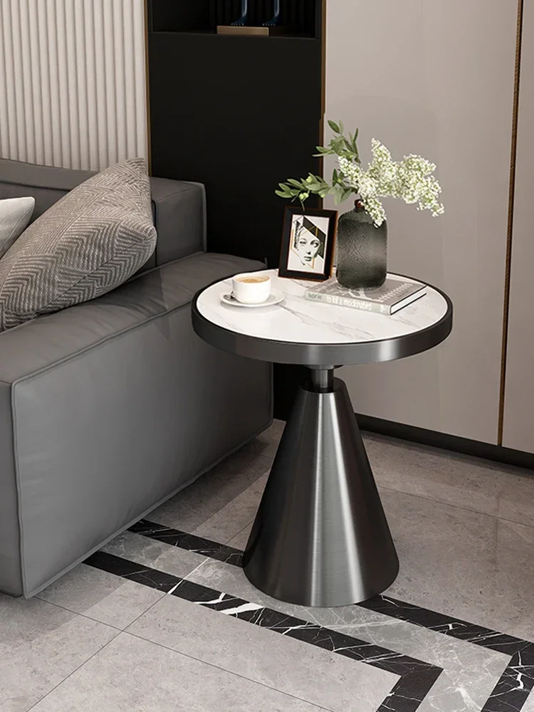 Best Seller Light Luxury Edge Table, Small Round Table, Golden Sofa, Bedside, Simple Rock Board Corner Table