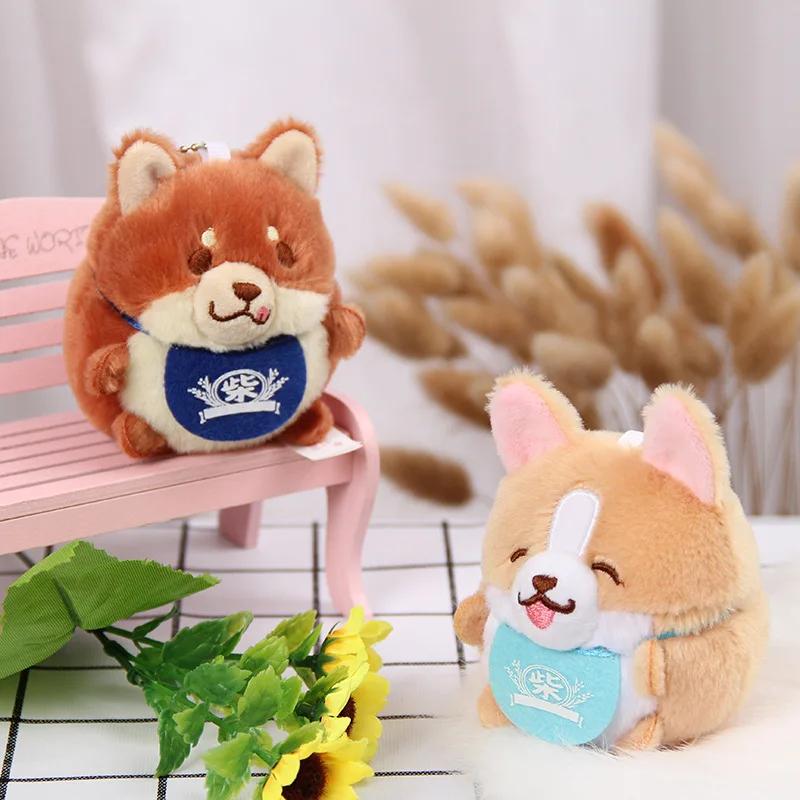 Stuffed Animals Plush Backpack Pendant Cute Shiba Dog Plush Backpack Hanger Kawaii School Bag Pendant Brithday Gift for Friend