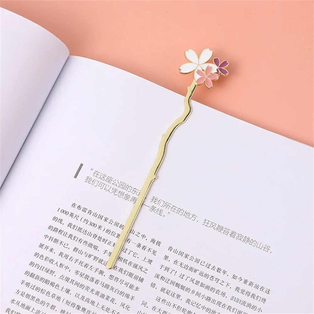 Metal Sakura Bookmark Creative Flower Book Mark Bookmark Reading Assistant Book Support Beautiful Stationery School Office Suppl