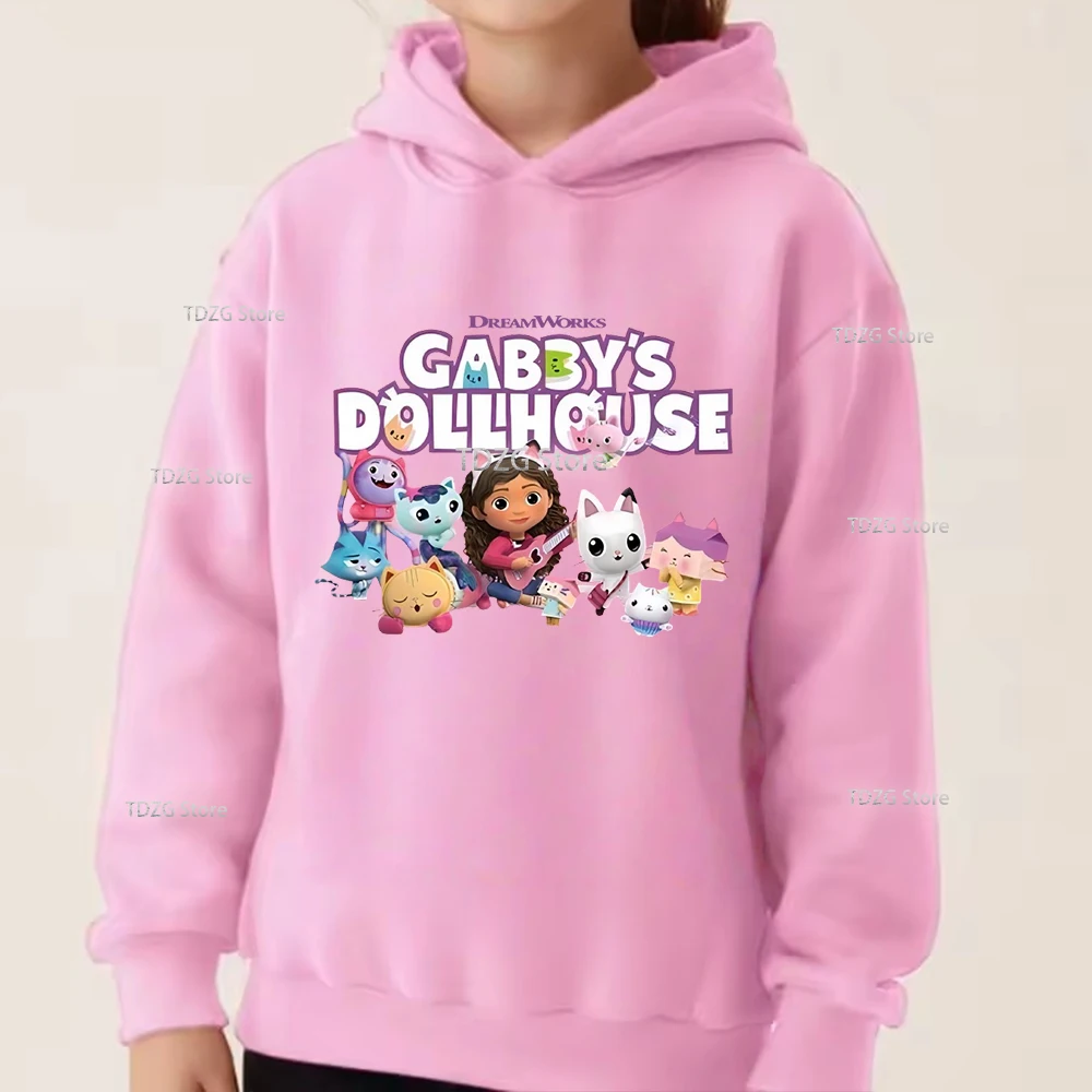 Gabbys بيت الدمية هوديي الأطفال الخريف جديد الاطفال معاطف طويلة الأكمام الفتيان Gabbys القطط البلوز الفتيات ملابس كاجوال الشتاء #5