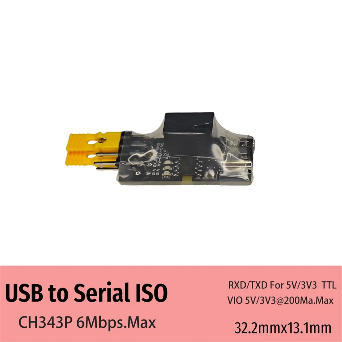 618 Mega Sale New CH343 Isolated USB to TTL DC 3.3V/5V Serial Port Isolated Communication 6Mbps UART Downloader Module