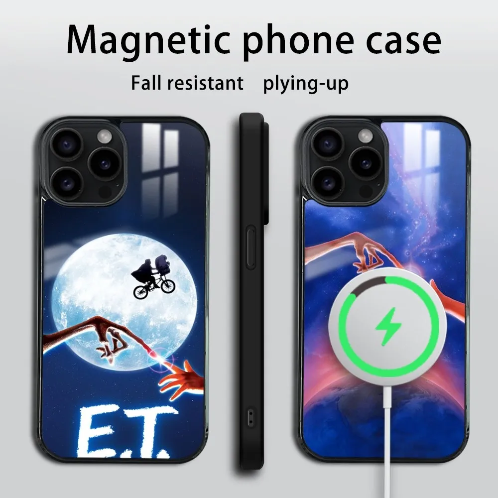 E.T.the Extra-Terrestrial Phone Case For iPhone 16 15 14 13 12 11 PRO MAX PLUS Mini Magnetic wireless mirror phone case