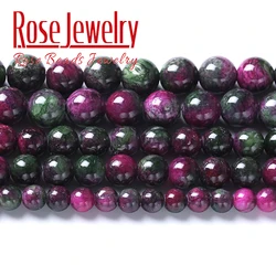 Natural Stone Tourmaline Persian Jades Beads Round Loose Beads For Jewelry Making Needlework Diy Bracelets Necklaces 6 8 10 12mm