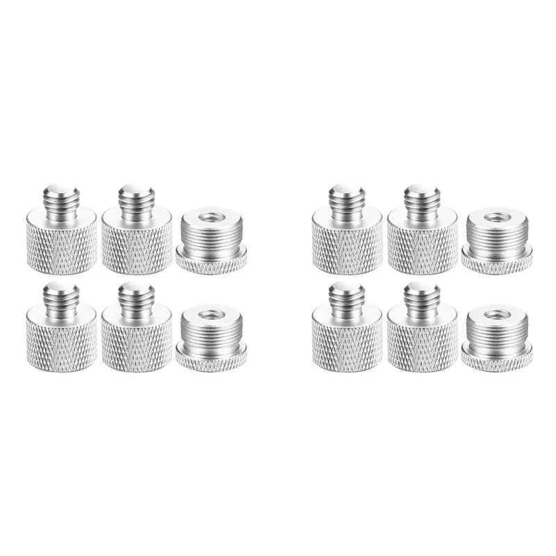 Superior-12 Pcs Mic Thread Adapter Set 5/8 Female To 3/8 Male And 3/8 Female To 5/8 Male Screw Adapter Thread