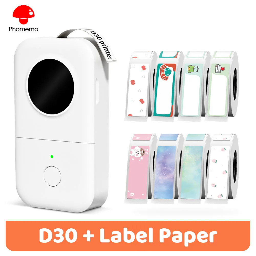 Wireless Pocket Label Maker D30 Portable Bluetooth Thermal Label Maker Handheld Mini Machine w/ Adhesive Label Tape Home Office