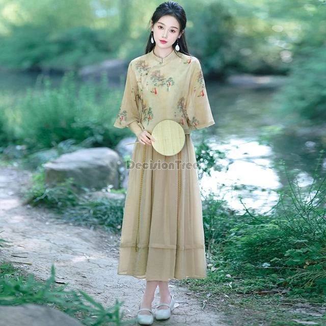 2024 new vintage chinese ethnic characteristic embroidery set elegant temperament tea art suit casual daily women out wearing