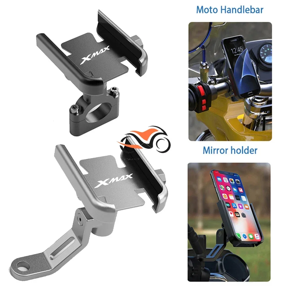 

For Yamaha Xmax 125 250 300 400 Mirror Mobile Phone Holder GPS Bracket Stand CNC Motorcycle Accessories XmaxX300 Xmax400