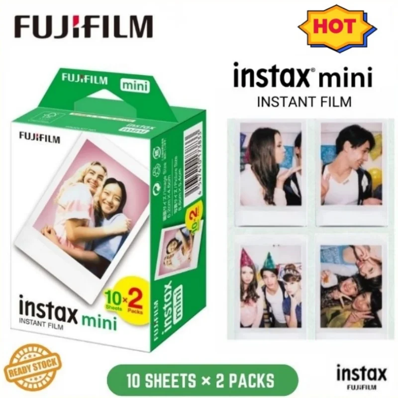 10-20 ورقة Fujifilm Instax Mini White Edge Films ورق طباعة الصور 3 بوصة فيلم ل Fujifilm Instant Mini 12 11 9 8 25 50s كاميرا فوجي