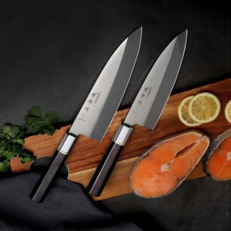 

Japanese Stainless Steel Fish Knife Sashimi Sushi Knife Fish Slicing Raw Salmon Beef Knife Santoku Kiritsuke Knife Cleaver