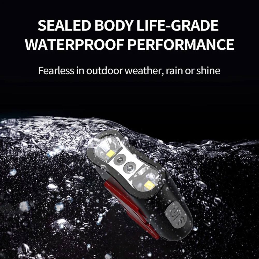 IPX4 إضاءة مقاومة للماء رئيس الشعلة نوع C قابلة للشحن محس حركة غطاء قناع ضوء الترا برايت غطاء صغير كليب أضواء عرض الطاقة