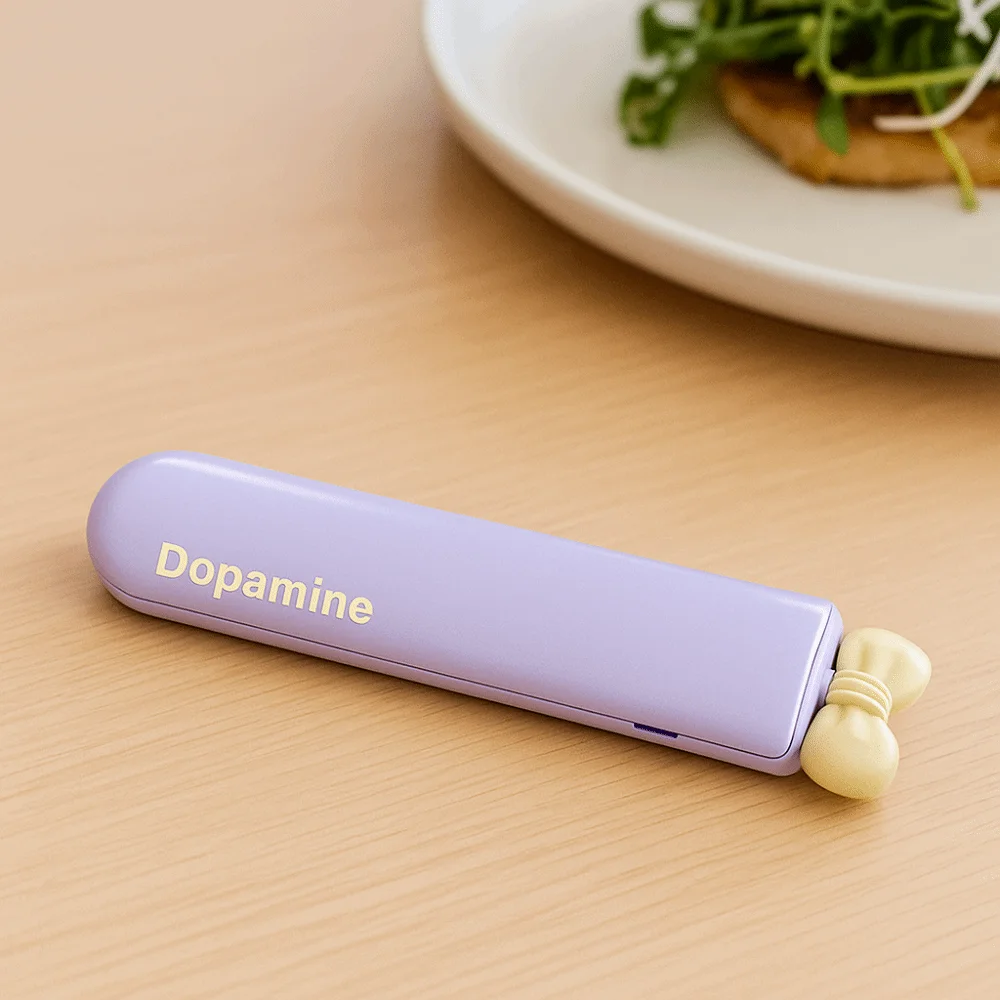 

Magnetic Design Dopamine Travel Cutlery Set Built-in Silent Slot with A Bow Outdoor Dinnerware Suit With Storage Box