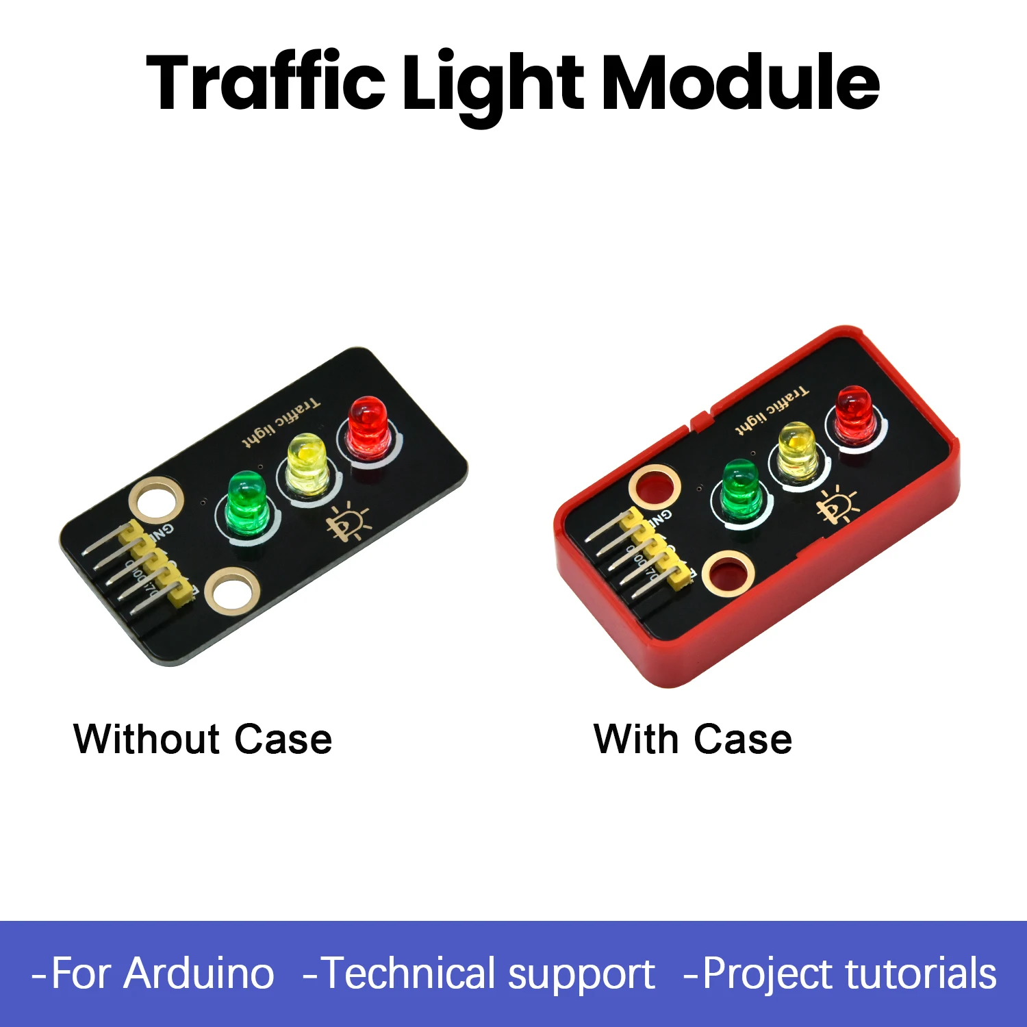 1 PC KEYESTUDIO Traffic Light Module for Arduino Compatible With Microbit Raspberry Pi and Lego DIY Electronic Building Blocks