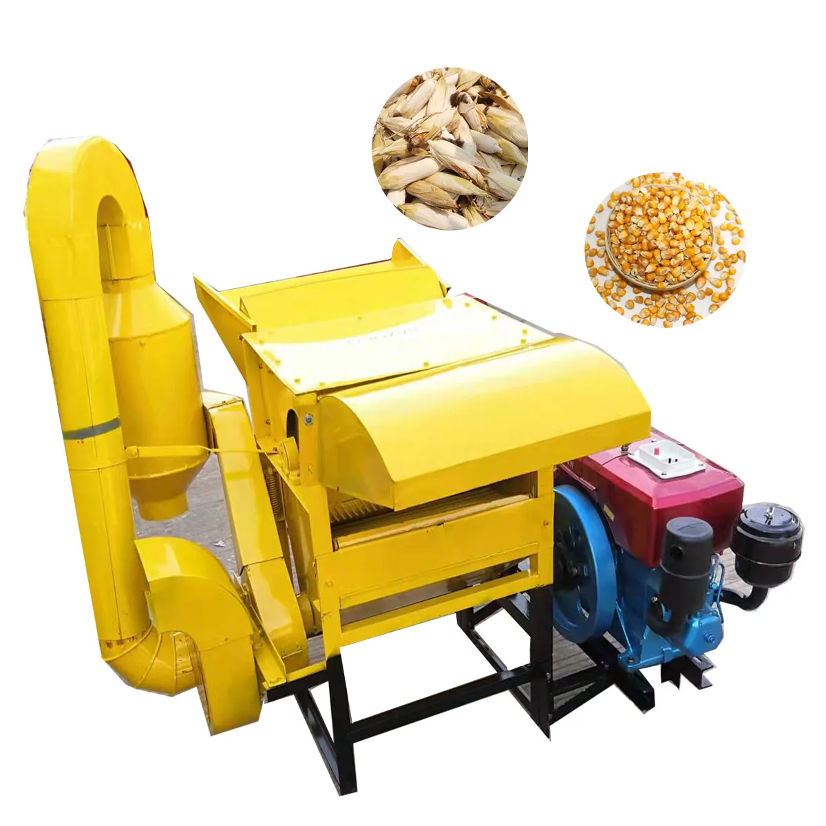 Diesel Power 300-400 Kg/ora Trebbiatrice per Riso, Grano, Soia, Mais