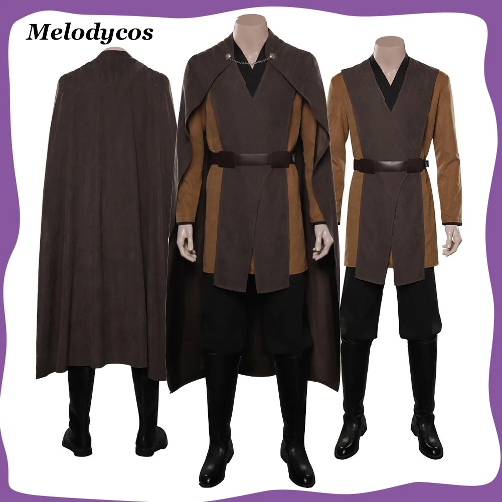 

Count Dooku Cosplay Men Costume Disguise for Adult Medieval Role-Playing Stage Costumes Belt Cloak Set Halloween Carnival Suit