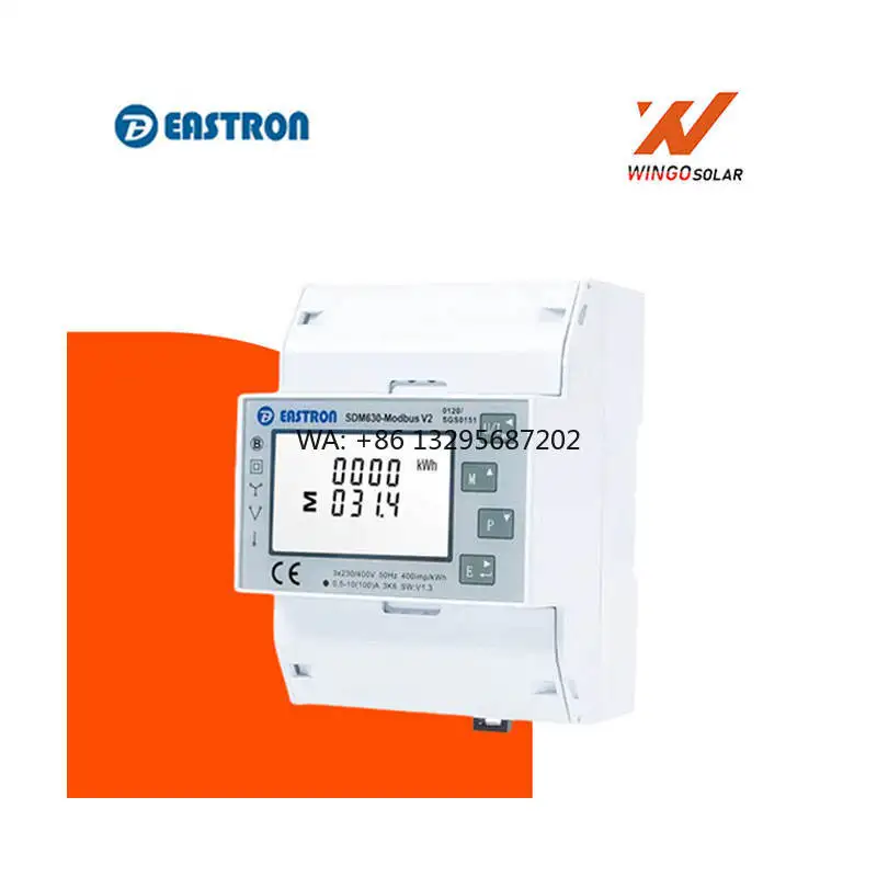 

Deye Smart Meter 3 Phase SDM630MCT-40mA SDM630Modbus V2 Eastron Electric Meter Wireless Electricity Energy Meter for PV