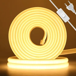 220V COB LED Strip Light 20M 40M 288LEDs/m Flexible Outdoor IP67 Waterproof CRI RA90 FOB Tape Lamp For Bedroom Kitchen Lighting