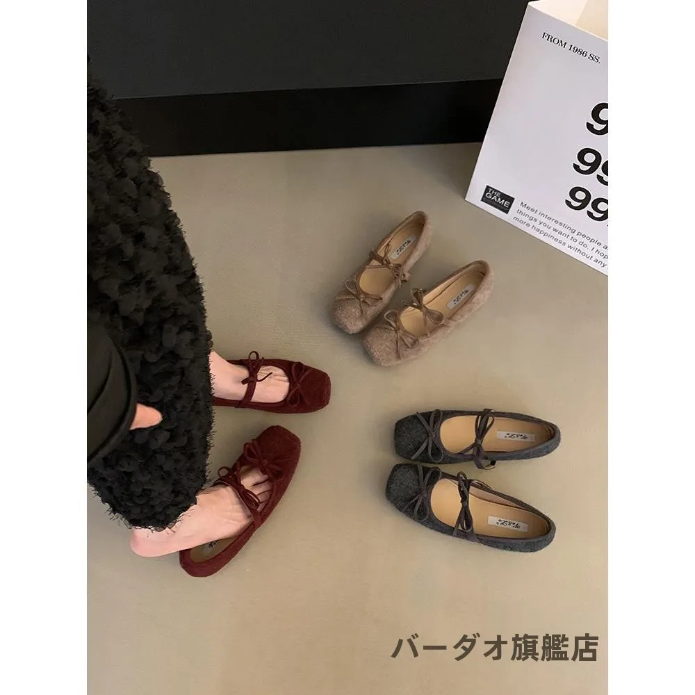 レッドバレエメリージェーンズレディースシューズ春2026ファッションフラットフットウェアスリッポンカジュアルフットウェアノンスリップソフトレザーシューズ