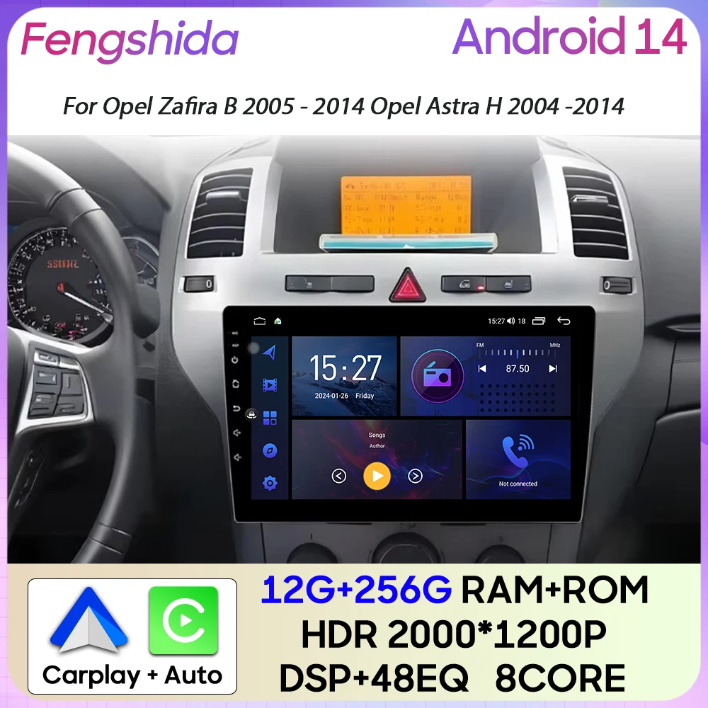 

For Opel Zafira B 2005 - 2014 Opel Astra H 2004 -2014 DVD Carplay GPS Navigation Multimedia Player Android Auto 4G WiFi No 2din