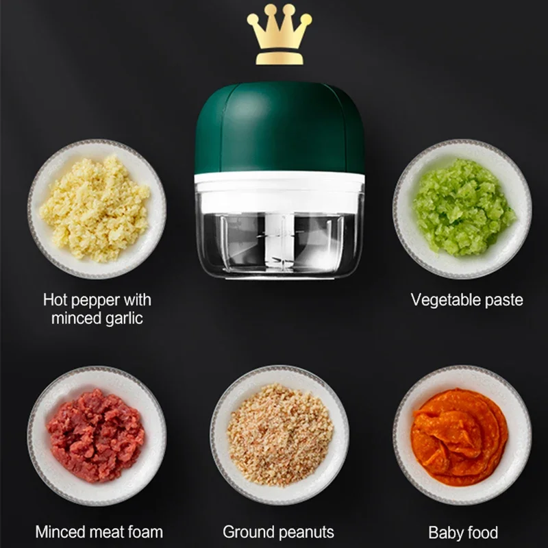 Electric Food Chopper Garlic Crusher Meat Grinder Mini Garlic Press Vegetable Chopper Masher Machine USB Kitchen Gadgets