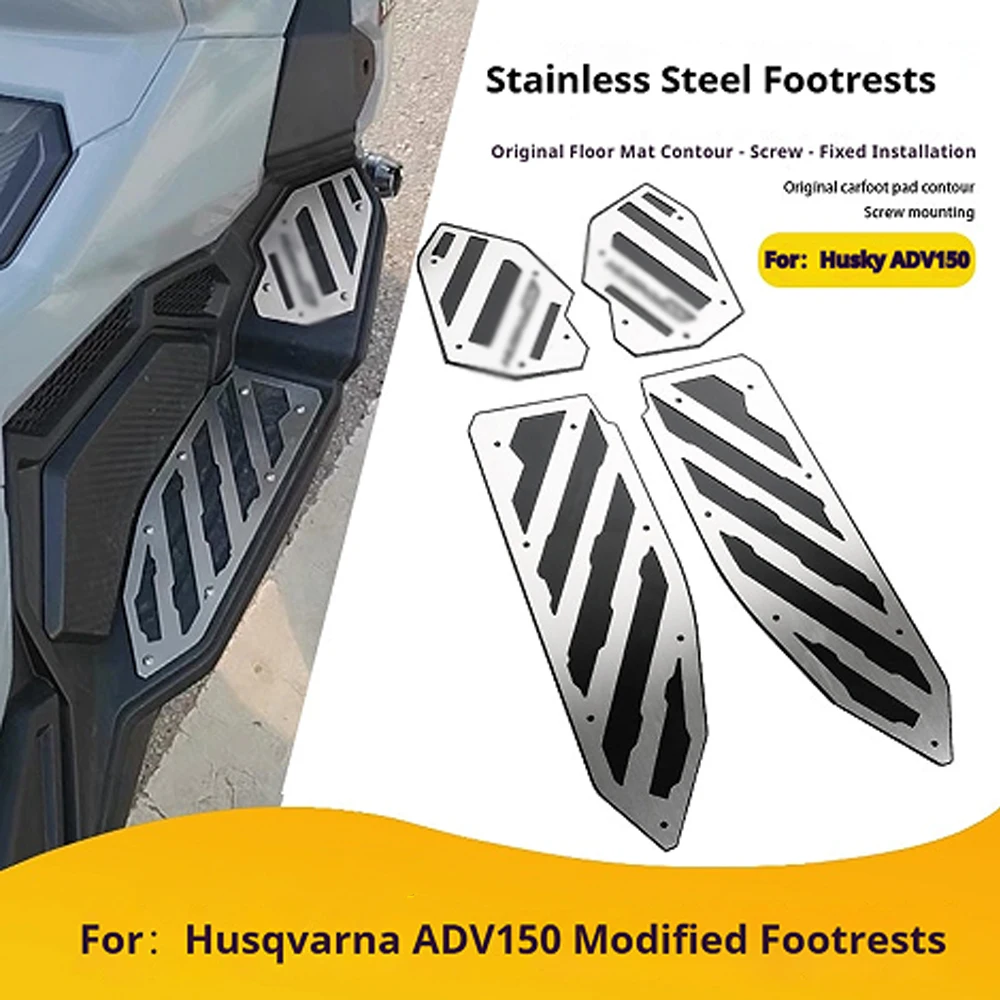 For SYM Husky ADV150 Stainless Steel Foot Pedals Non-Slip Decorative Footrest Accesorios Moto Accessori Moto