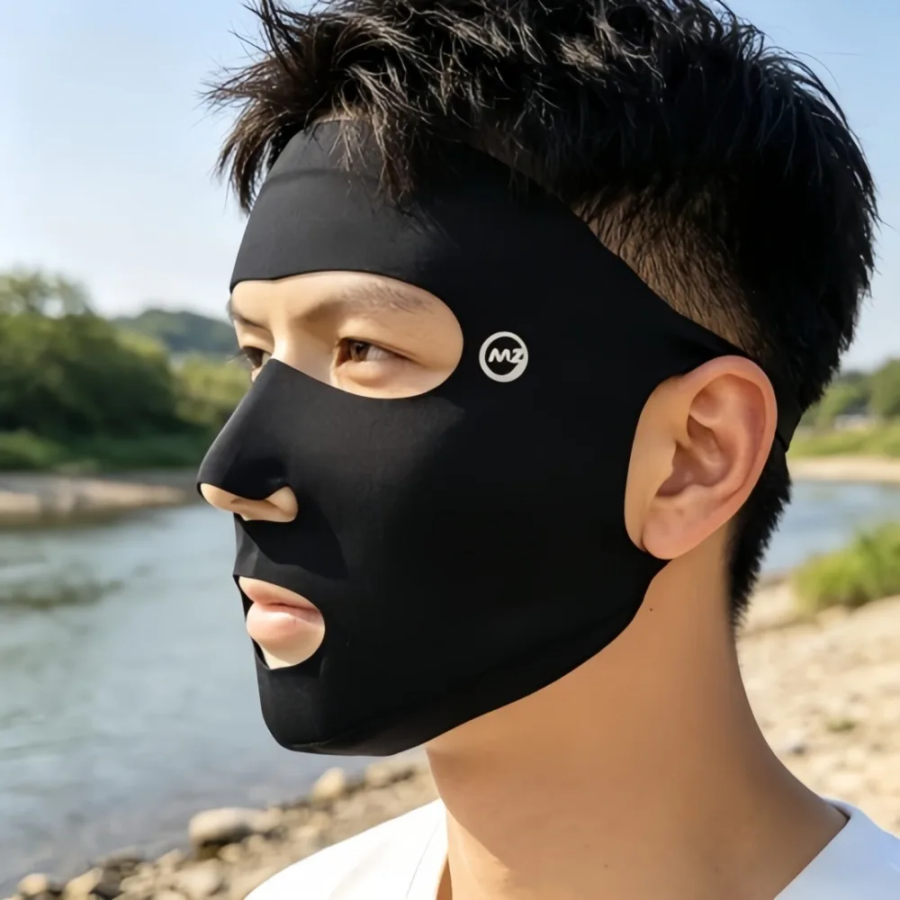 Open Mouth Nose Breathable Mask Polyester Swimming Snorkeling Surfing Sunscreen Ear Hook-on Face Mask for Outdoor Running Golf