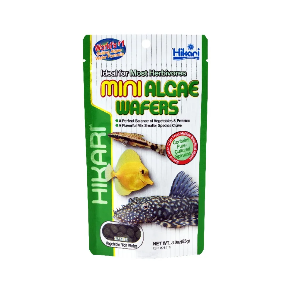 Hikari Mini Wafers de algas Alimentos para peces Dieta para el crecimiento y el control de algas