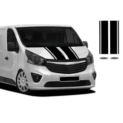 Stripes Bonnet Stickers Decals for Vauxhall Vivaro Camper Motorhome SWB LWB MK2