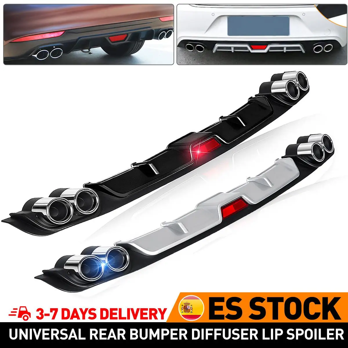 Universal Black Rear Bumper Lip Trunk Spoiler Rear Diffuser Protector Car Styling For Skoda Octavia For Benz For BMW For Audi