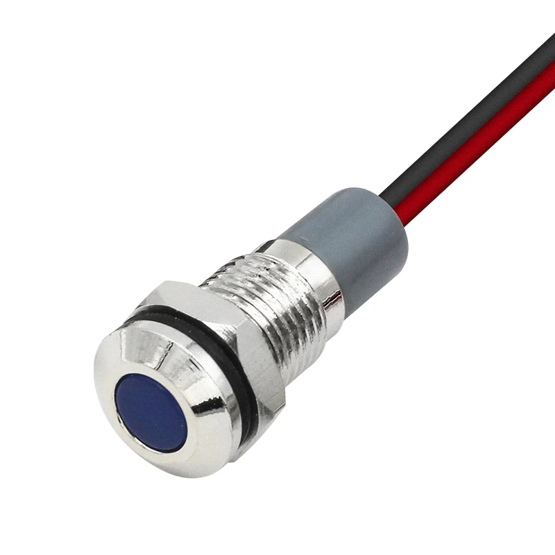 VaneAims 5 pièces 8mm LED indicateur métallique étanche petit panneau LED plat montage Signal lumineux 3-6V 12-24V rouge jaune bleu vert blanc