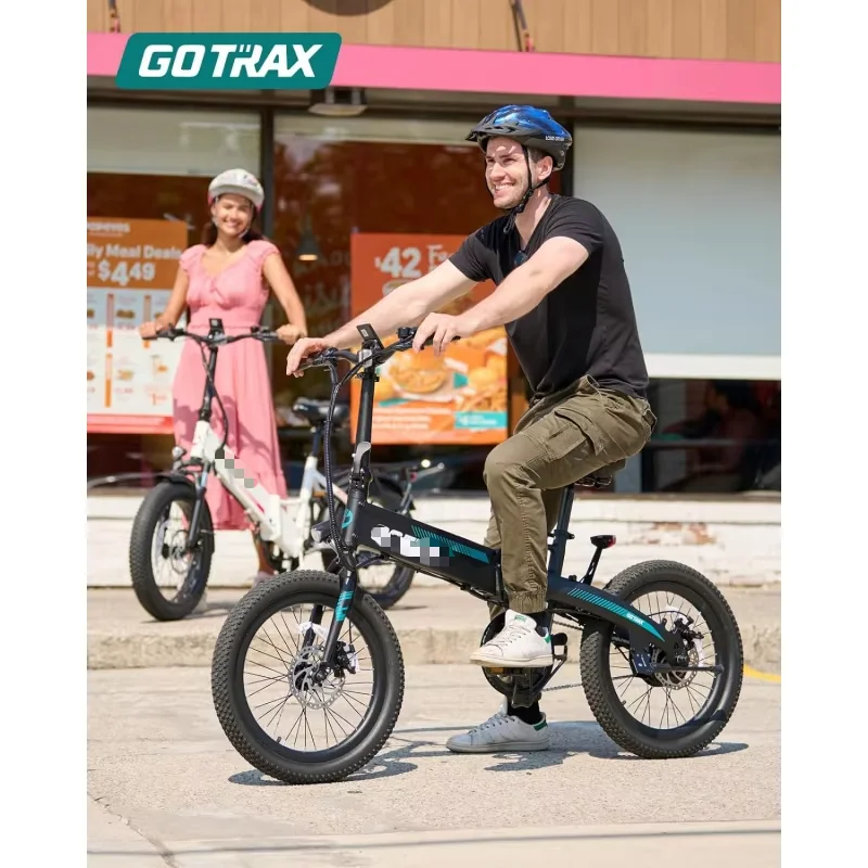 دراجة QGotrax مقاس 20 بوصة قابلة للطي مع بطارية 40 ميل (Pedal Assist1) بواسطة بطارية 48 فولت، طاقة 20 ميجا في الساعة بقدرة 500 وات، دراجة كهربائية للبالغين