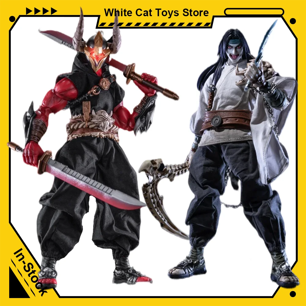 [In-Stock]Clock Toy 1/12 Scale Chinese Mythological Figures Black and White Ghost Full Set 6ln Action Figure Doll Toy Gift