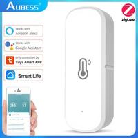 AUBESS Tuya ZigBee/WiFi Temperature Humidity Sensor Home Connected Thermometer Compatible With Smart Life Alexa Google Assistant