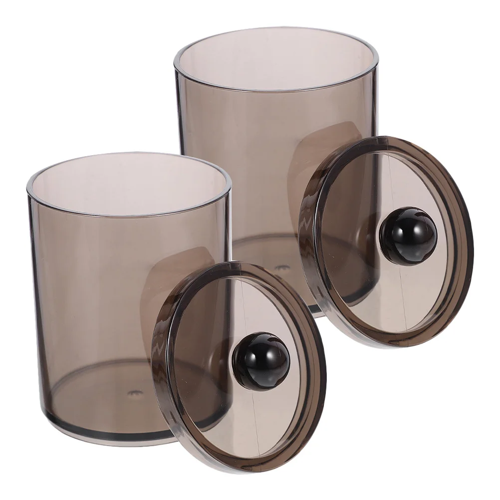 

2Pcs Cotton Swab Dispenser Container Elegant Design Compact Desktop Organizer for Bathroom Countertop Toothpicks Hair