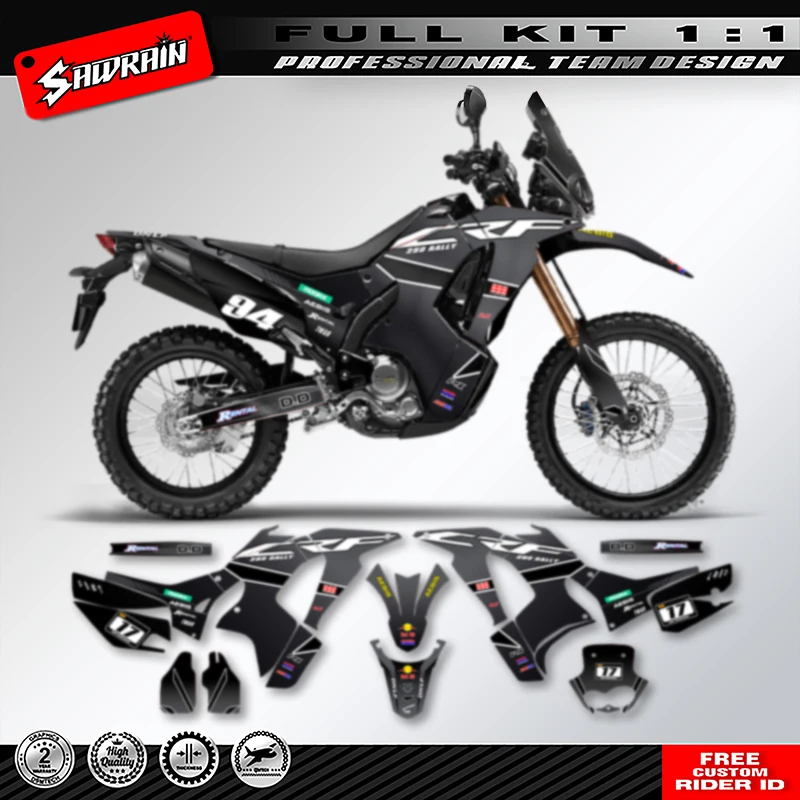 Sawrain Motorcycle Graphics Backgrounds Decals Stickers Kit For Honda CRF250 RALLY 2017 2018 2019 2020