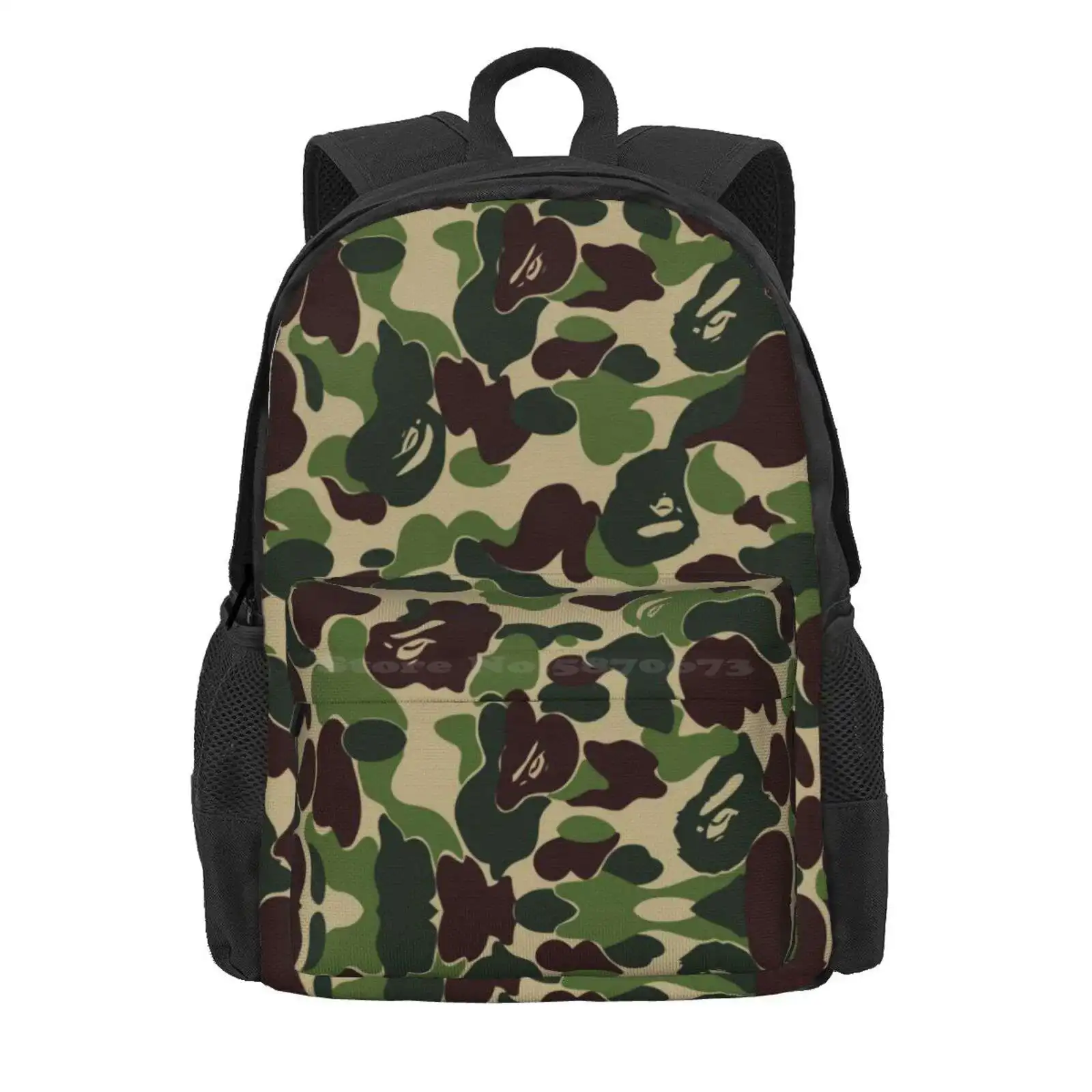 Monkey Camo (Regular Camo) Hot Sale Schoolbag Backpack Fashion Bags Bathing Pager Tokyo Japanese Street Wear Hype Beast Hiphop