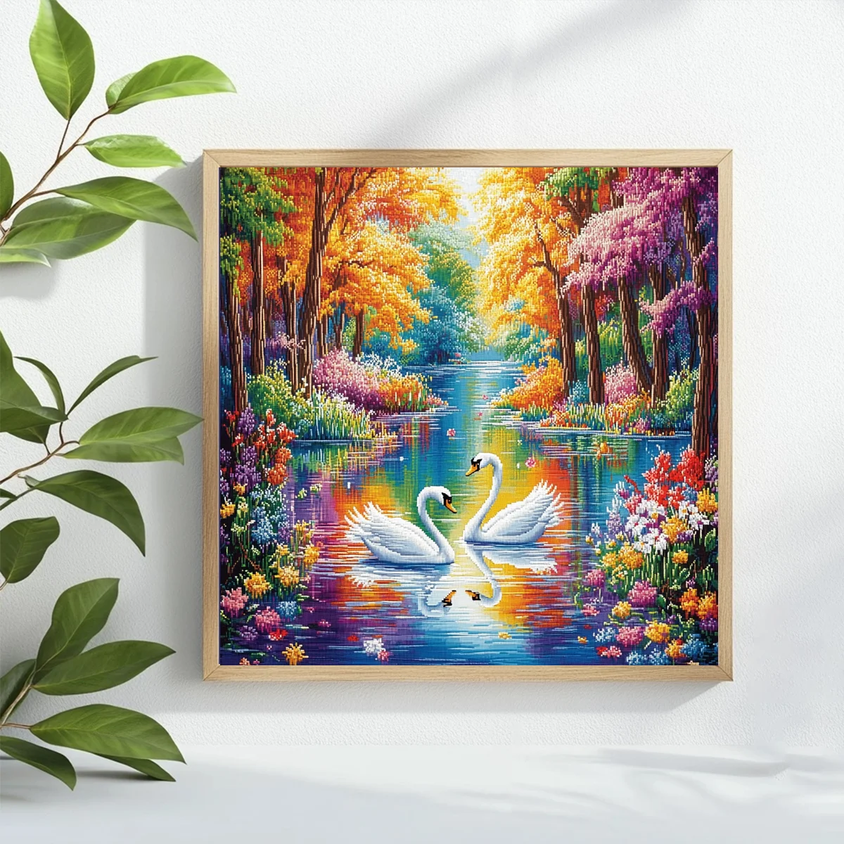 ThreadLux Counted Cross Stitch Kit 30x40cm/11.8x15.7in Easy-to-Follow Holiday Gift Family Decorative Cross-Stitching Set