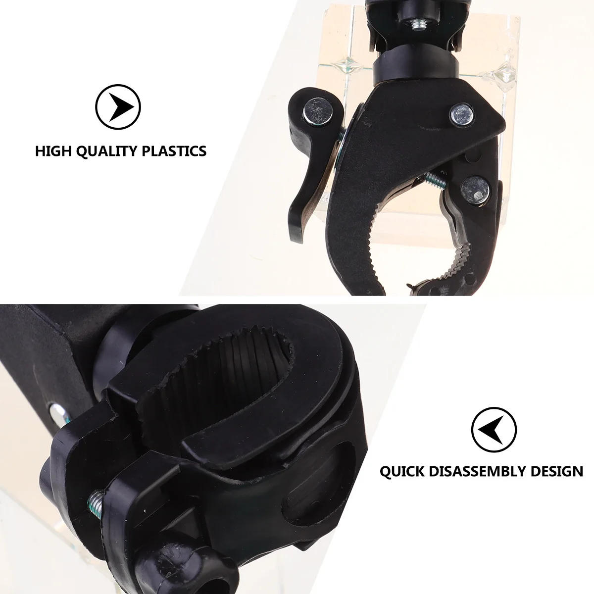 

2Pcs Plastic Bike Handlebar Light Holder Headlight Bracket Rotatable Quick Release Flashlight Bracket Bike Accessory Road