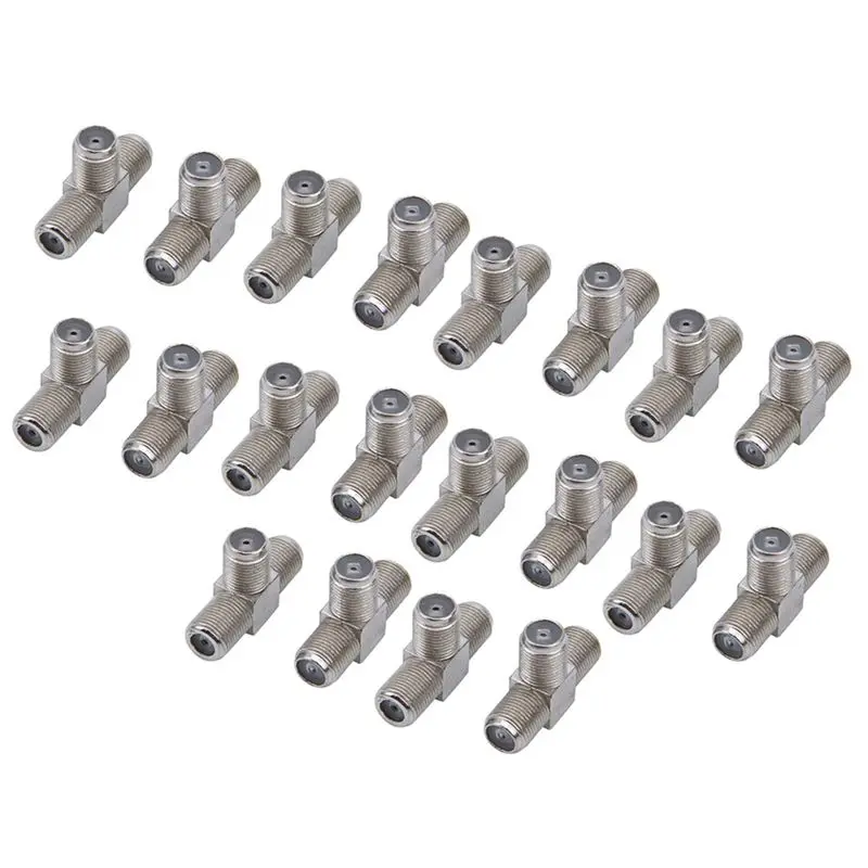 

Efficient 20 PCS 2-Way F-Type Combiner TV Coaxial Connectors RF Adapters Joiners