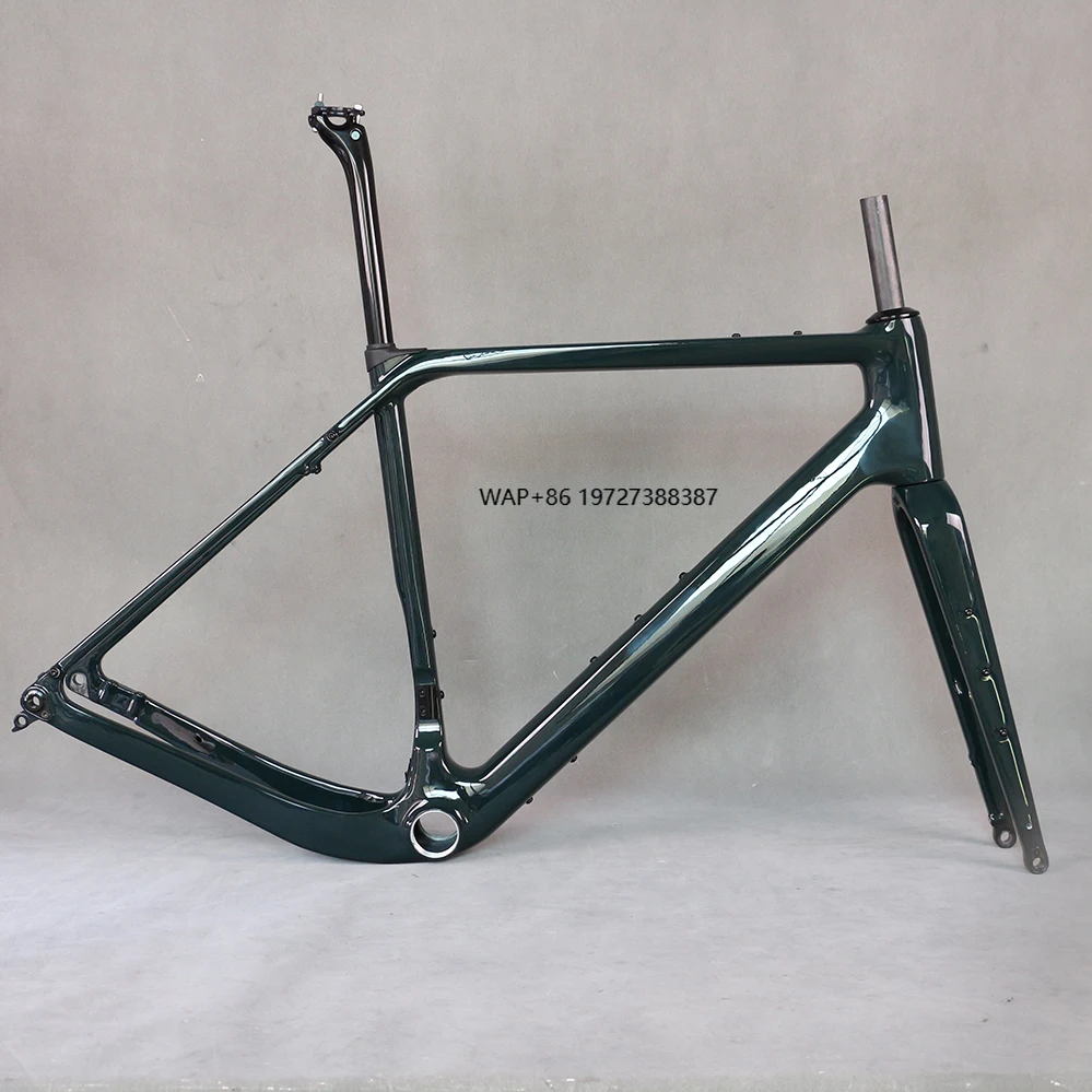 

GR048 Carbon Frame Disc Brake Gravel Bike Full Hidden Cable Bicycle Part Carbon Fiber T1000 T4 700X50C Frameset Paint
