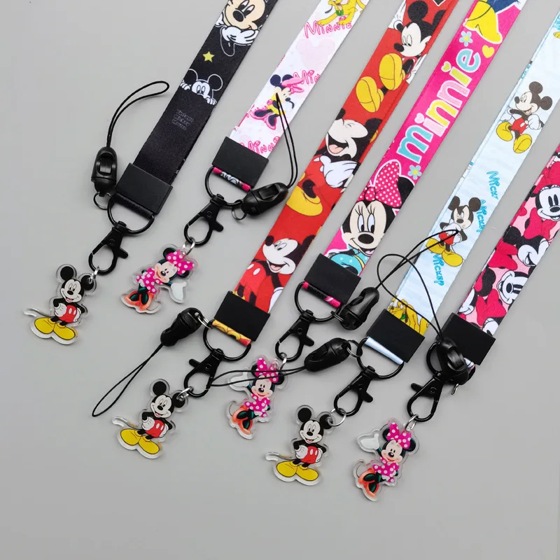 Mickey Cute Lanyard for Key Neck Strap lanyard Card ID Key Chain Key Holder Keyring Accessories Holiday Gift