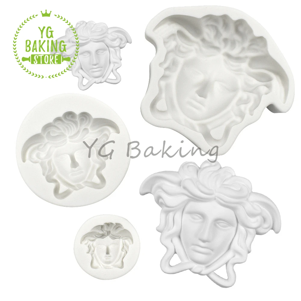 New 3 Size Goddess Head Fondant Silicone Mold DIY Candy Chocolate Cake Decoration Mould Handmade Clay Soap Resin Baking Tools